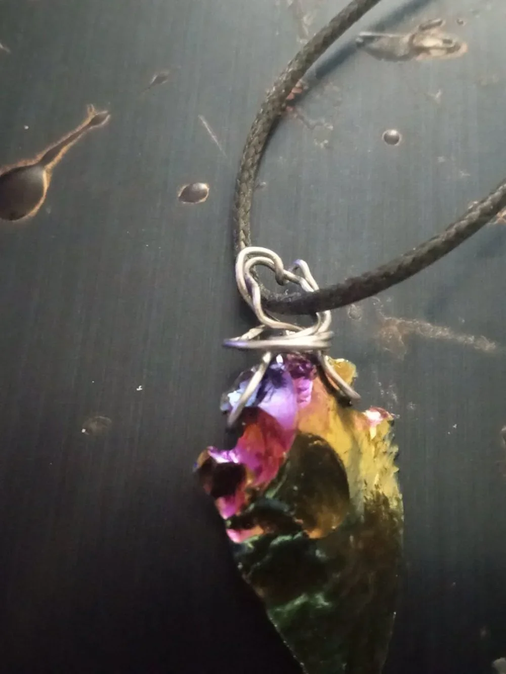 Handmade Color Shifting Arrowhead Necklace